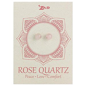 Rose Quartz Round Post Earring