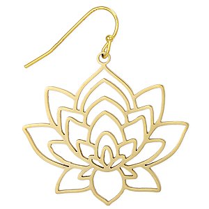 Lovely Lotus Gold Cutout Earrings