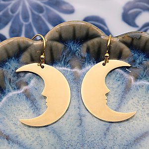 Good Night Moon Gold Crescent Earrings