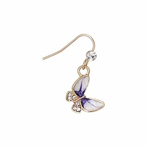 Fancy Flyer Gold Crystal Butterfly Earrings