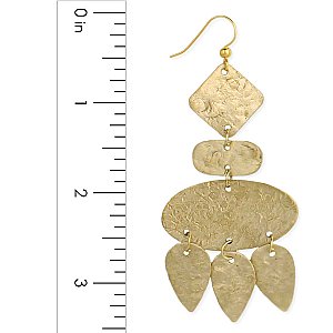 Textured Geometric Gold Earring