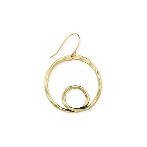 Loopdeloop Gold Hammered Circle Earrings