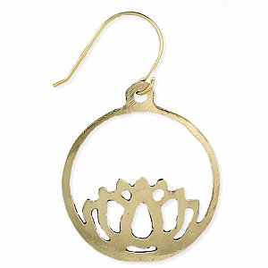 Small Gold Lotus Outline Earrings