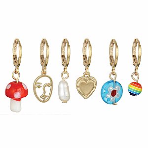 All the Charm Gold Hoop Earring Set