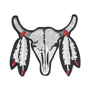 Southwest Steer Skull Embroidered Iron on Patch