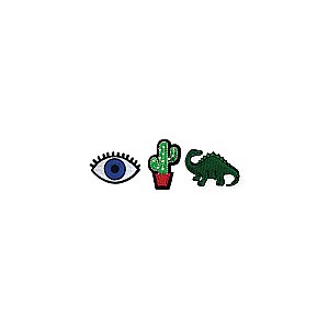 Set of 3 Eye, Cactus, Dinosaur Mini Stick on Patches