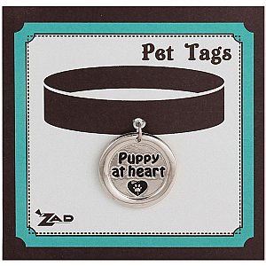 Puppy at Heart Silver Dog Tag Collar Charm