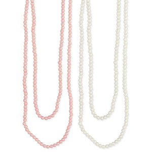 Tiny Faux Pearl Long Strand Necklace