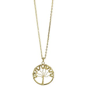 Gold Wire Tree Long Necklace