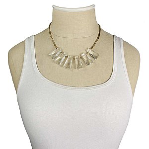Clearly the Best Gold & Resin Bib Necklace
