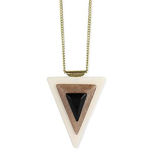 Large Triangle Pendant Long Necklace