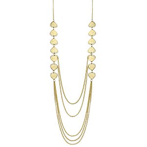 Gold Triangles & Chain Long Necklace