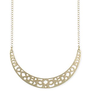 Gold Cutout Crescent Necklace