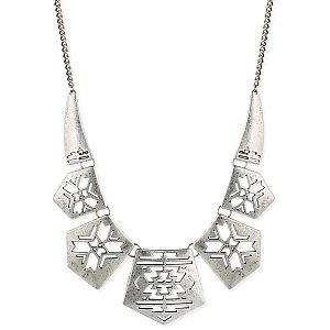 Silver Southwest Cutout Bib Necklace