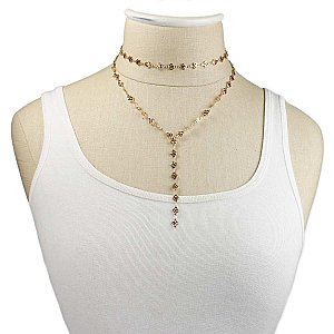 Gold Clovers Layering Y Necklace