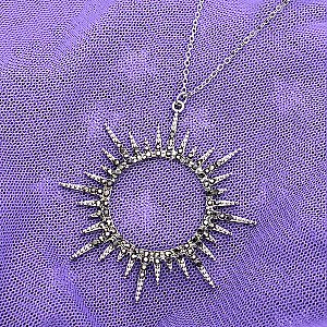 Silver Sunburst Crystal Necklace