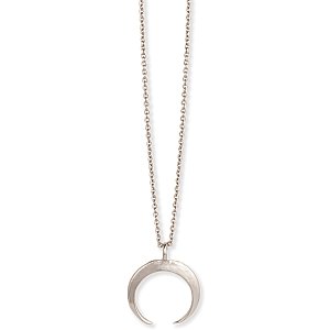 Simple Double Horn Silver Necklace