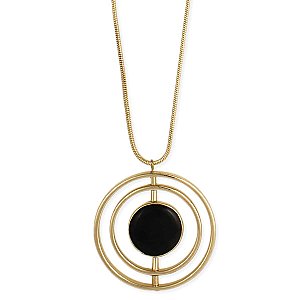 Bullseye Gold & Black Circle Necklace