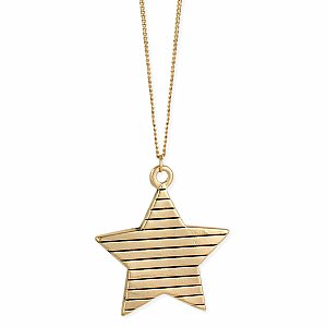 Star Style Lined Gold Star Necklace