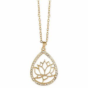Elegant Lotus Rhinestone Lotus Necklace