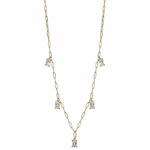 Bit of Bling Gold Crystal Drop Necklace