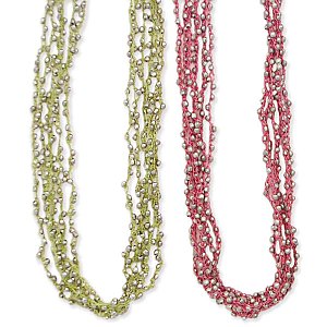 Thread & Silver Bead Necklace