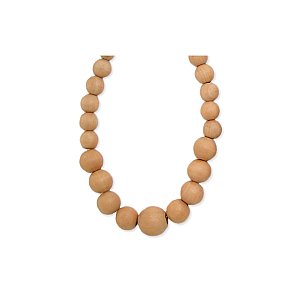 Light Wood Bead Bauble Necklace