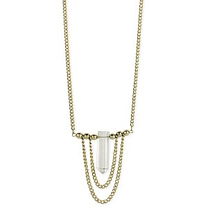 Gold Chain & Clear Crystal Necklace