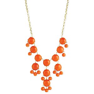 Light Orange Round Bead Bubble Necklace