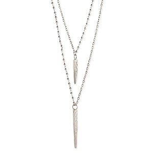 Silver Mixed Chain & Spike Necklace