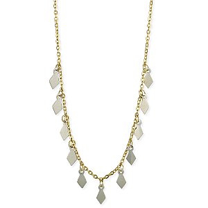 Gold Chain Silver Diamonds Necklace