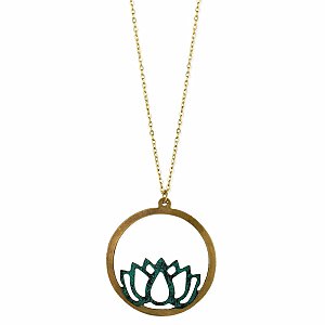 Lotus Life Gold Patina Lotus Flower Necklace