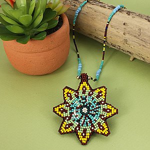 Western Chic Beaded Flower Necklace
