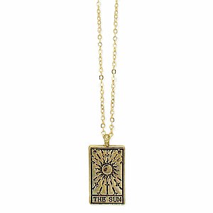 Major Arcana Gold Sun Tarot Necklace