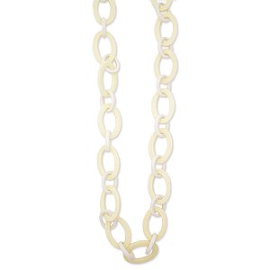 White & Cream Oversize Link Long Necklace