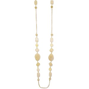 Gold & Marble Cream Bead Necklace