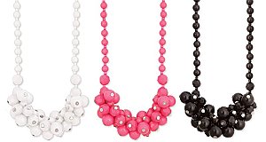 Smooth & Facet Resin Bead Cluster Necklace