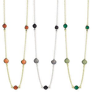 Facet Bead Station Necklace
