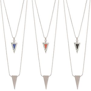 Silver & Enamel Triangle Necklace