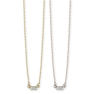 Small Rectangular Crystal Pendant Necklace