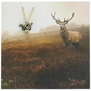 Gold Deer Head Charm Necklace