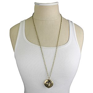 Lock & Key Locket Necklace on Dress Form