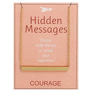 Hidden Messages Slide Bar Courage Necklace