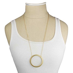 Gold Matte Large Circle Necklace