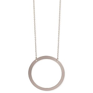 Silver Matte Large Circle Necklace
