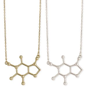 Chemical Reactions Caffeine Molecule Necklace