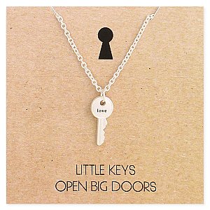 Little Keys Open Big Doors Love Key Charm Necklace