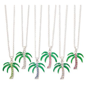 Rhinestone Palm Tree Necklace