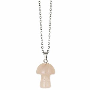 Rose Quartz Mushroom Stone Necklace