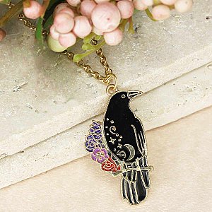 Raven Familiar Gold Celestial Necklace